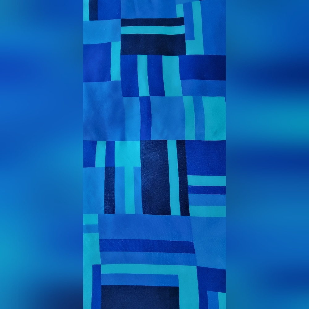 Art Of The Scarf Tie Rack Royal Blue/Turquoise Silk Sarf - Picture 4 of 4